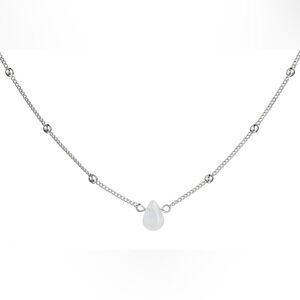 Silver Raindrop Glow Necklace